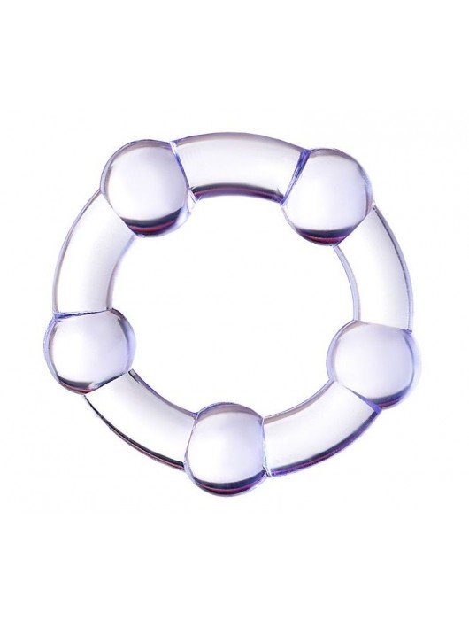 Фиолетовое эрекционное кольцо на пенис с бусинами - Штучки-дрючки - в Липецке купить с доставкой