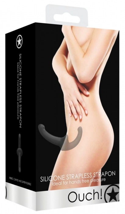 Черный безремневой страпон Silicone Strapless Strapon - Shots Media BV - купить с доставкой в Липецке
