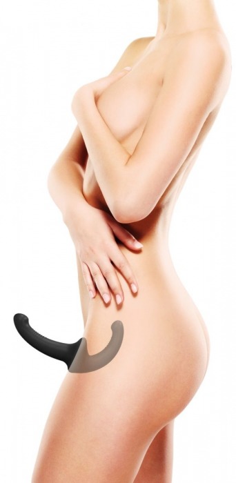 Черный безремневой страпон Silicone Strapless Strapon - Shots Media BV - купить с доставкой в Липецке
