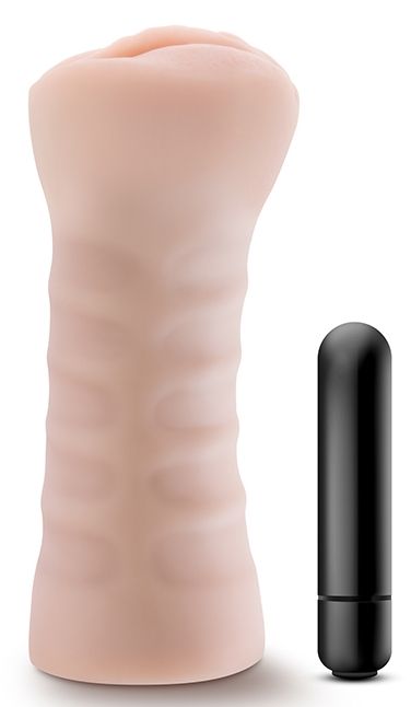 Телесный мастурбатор-вагина с вибропулей Ashley - Blush Novelties - в Липецке купить с доставкой