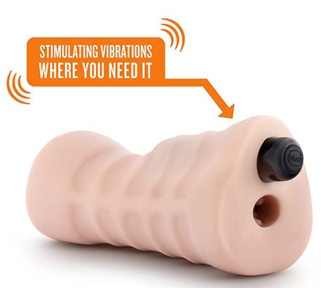 Телесный мастурбатор-вагина с вибропулей Ashley - Blush Novelties - в Липецке купить с доставкой