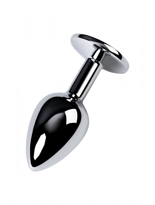 Серебристая конусовидная анальная пробка с фиолетовым кристаллом - 7 см. - ToyFa - купить с доставкой в Липецке