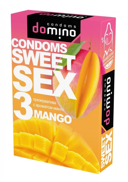 Презервативы для орального секса DOMINO Sweet Sex с ароматом манго - 3 шт. - Domino - купить с доставкой в Липецке