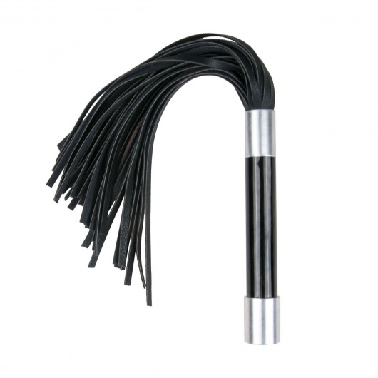 Черная плеть Easytoys Flogger With Metal Grip - 38 см. - Easy toys - купить с доставкой в Липецке