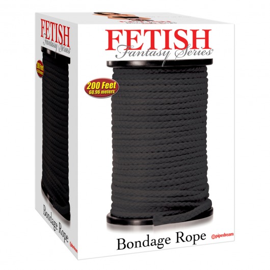 Черная веревка для связывания Bondage Rope - 60,9 м. - Pipedream - купить с доставкой в Липецке