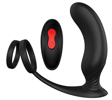 Черный массажер простаты REMOTE P-PLEASER - Dream Toys - в Липецке купить с доставкой