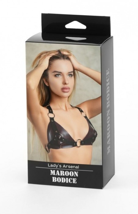 Бордовый лиф Ladys Arsenal с колечками - БДСМ Арсенал - купить с доставкой в Липецке