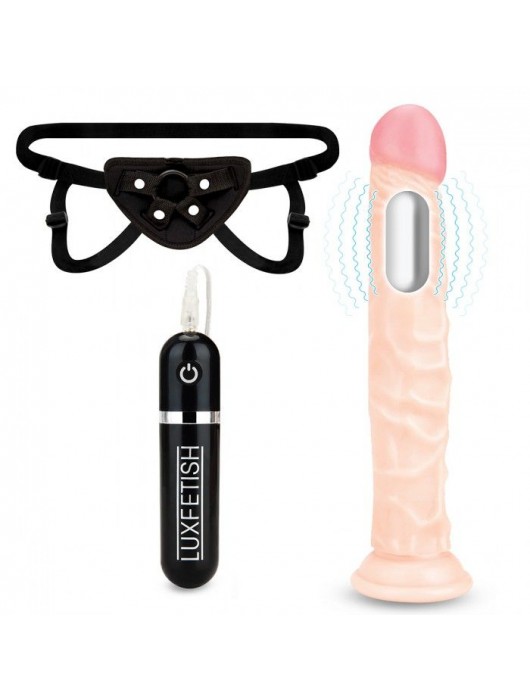 Регулируемые трусики с вибрирующей насадкой - 21 см. - Lux Fetish - купить с доставкой в Липецке