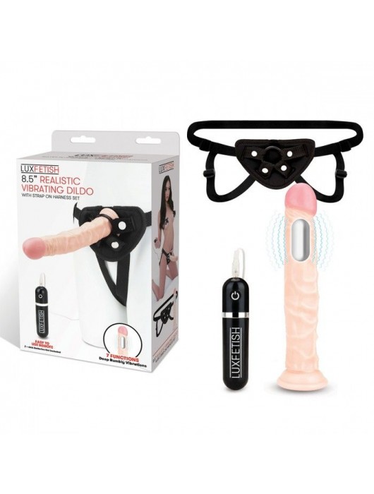 Регулируемые трусики с вибрирующей насадкой - 21 см. - Lux Fetish - купить с доставкой в Липецке