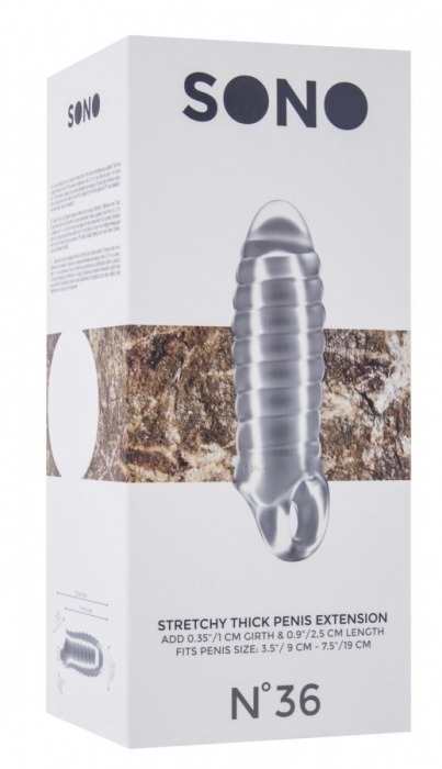 Прозрачная насадка на пенис закрытого типа N 36 Stretchy Thick Penis Extension - 15,2 см. - Shots Media BV - в Липецке купить с доставкой