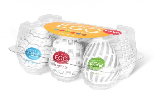 Набор из 6 мастурбаторов Tenga EGG Easy Beat с различным рельефом - Tenga - в Липецке купить с доставкой