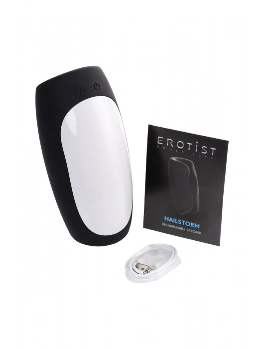 Черно-белый перезаряжаемый мастурбатор Erotist Hailstorm - Erotist Adult Toys - в Липецке купить с доставкой