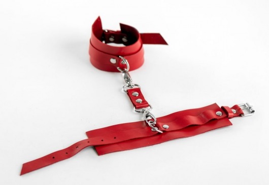 Красные оковы из натуральной кожи - БДСМ Арсенал - купить с доставкой в Липецке
