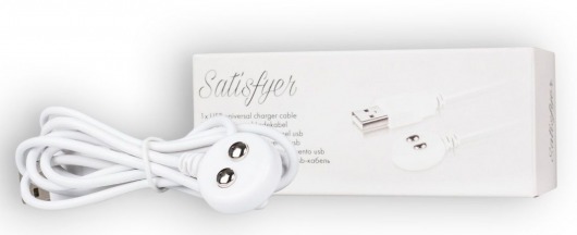 Белый магнитный кабель для зарядки Saisfyer USB Charging Cable - Satisfyer - купить с доставкой в Липецке