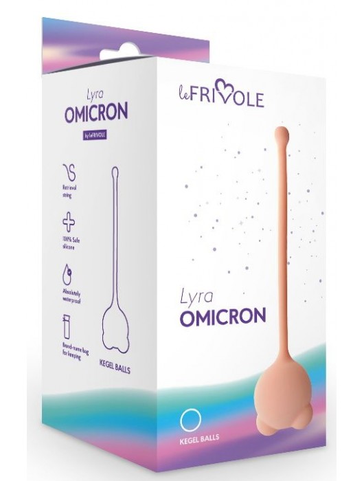 Бежевый вагинальный шарик Omicron - Le Frivole