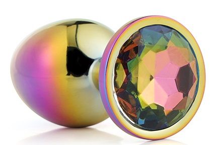 Голографическая анальная втулка с радужным кристаллом - 7,1 см. - Dream Toys - купить с доставкой в Липецке