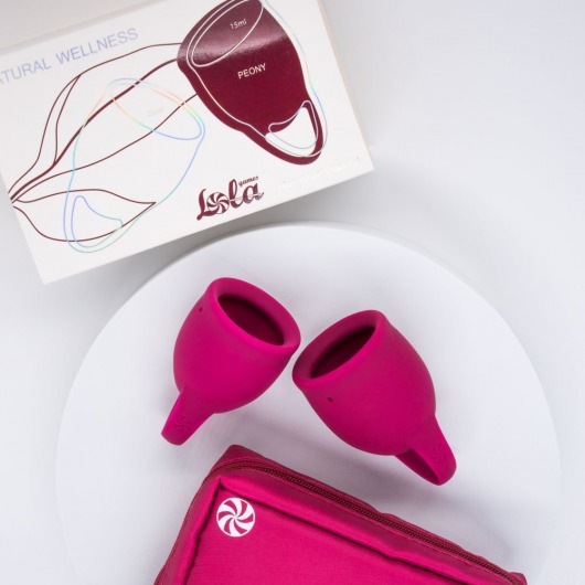 Набор из 2 малиновых менструальных чаш Peony - Lola Games - купить с доставкой в Липецке