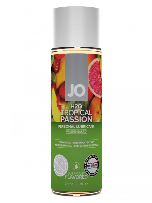 Лубрикант на водной основе с ароматом тропических фруктов JO Flavored Tropical Passion - 60 мл. - System JO - купить с доставкой в Липецке