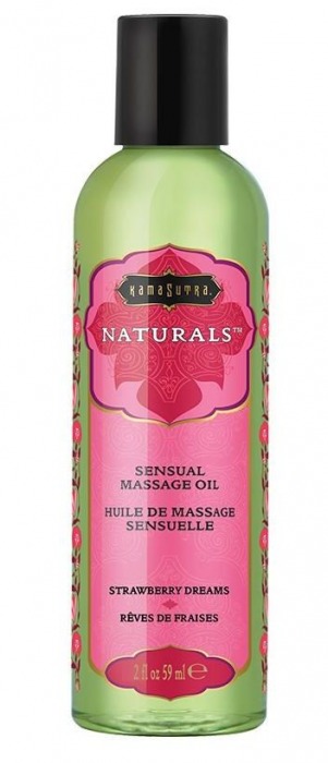 Массажное масло Naturals Strawberry Dreams с ароматом клубники - 59 мл. - Kama Sutra - купить с доставкой в Липецке