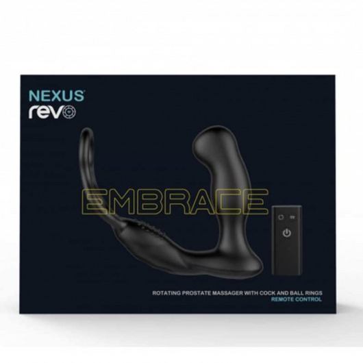 Черный вибромассажер простаты REVO Embrace с эрекционным кольцом - Nexus Range - в Липецке купить с доставкой