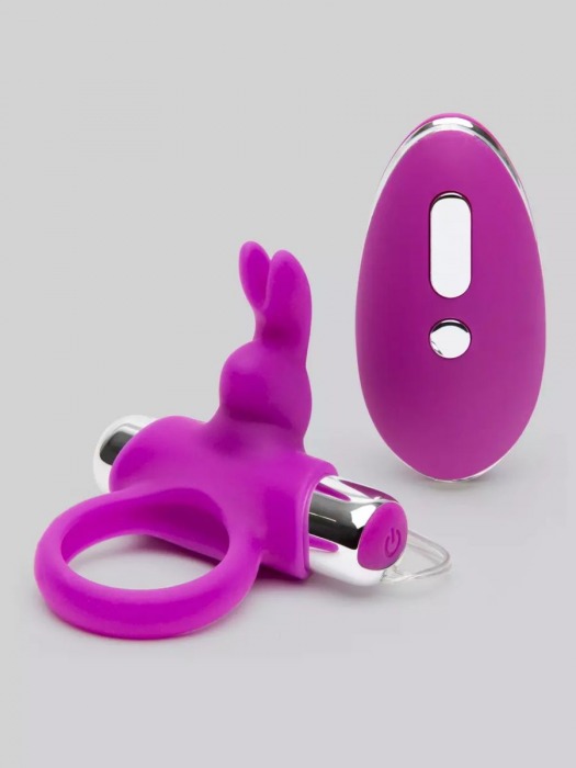 Лиловое виброкольцо с пультом ДУ Remote Control Cock Ring - Happy Rabbit - в Липецке купить с доставкой