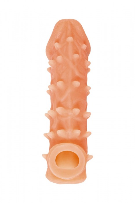 Телесная закрытая насадка с пупырышками Cock Sleeve Size S - 13,8 см. - KOKOS - в Липецке купить с доставкой