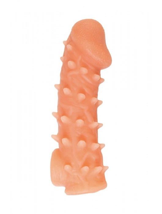 Телесная закрытая насадка с пупырышками Cock Sleeve Size L - 17,6 см. - KOKOS - в Липецке купить с доставкой