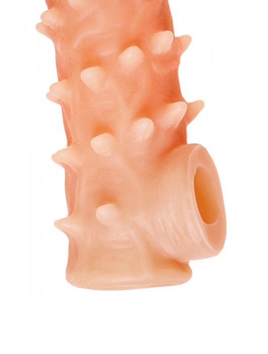 Телесная закрытая насадка с пупырышками Cock Sleeve Size L - 17,6 см. - KOKOS - в Липецке купить с доставкой