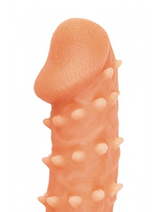 Телесная закрытая насадка с пупырышками Cock Sleeve Size L - 17,6 см. - KOKOS - в Липецке купить с доставкой