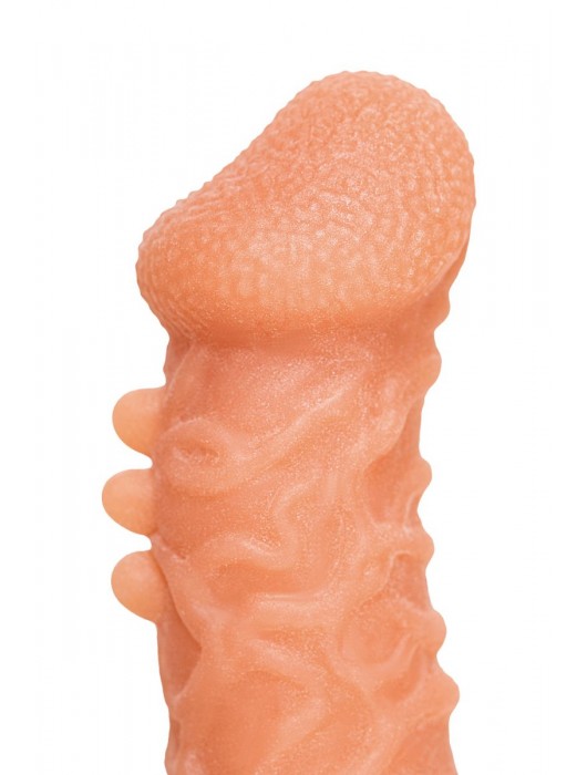 Телесная закрытая насадка с шершавой головкой Cock Sleeve Size S - 13,8 см. - KOKOS - в Липецке купить с доставкой