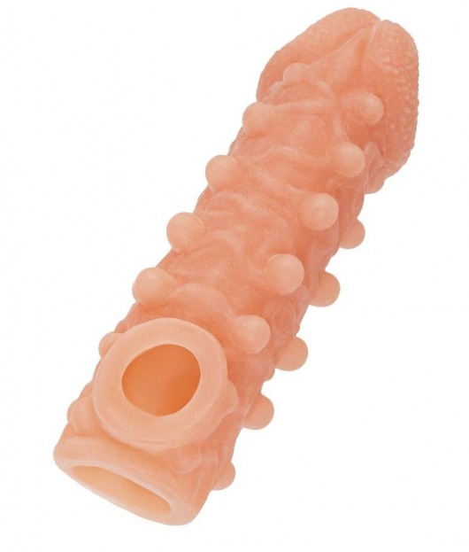 Телесная закрытая насадка с шариками Cock Sleeve Size S - 13,8 см. - KOKOS - в Липецке купить с доставкой