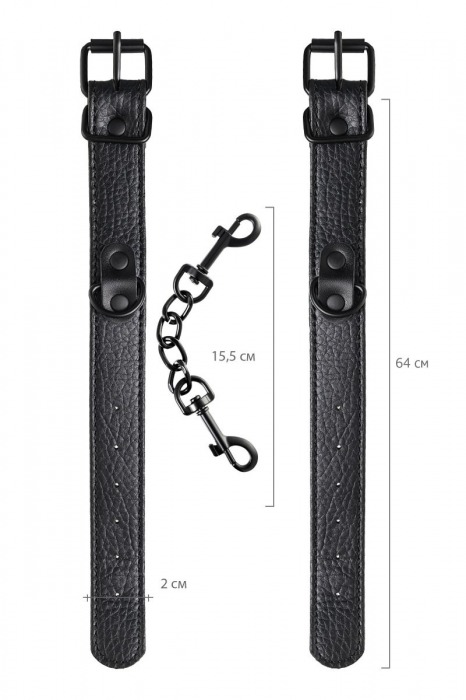 Узкие черные наручники на сцепке - ToyFa - купить с доставкой в Липецке Узкие черные наручники на сцепке - ToyFa - купить с доставкой в Липецке