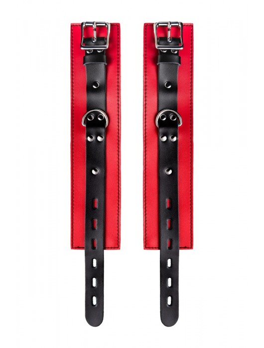 Красно-черные оковы на ноги из кожи - ToyFa - купить с доставкой в Липецке