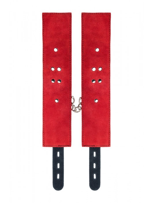 Красно-черные оковы на ноги из кожи - ToyFa - купить с доставкой в Липецке