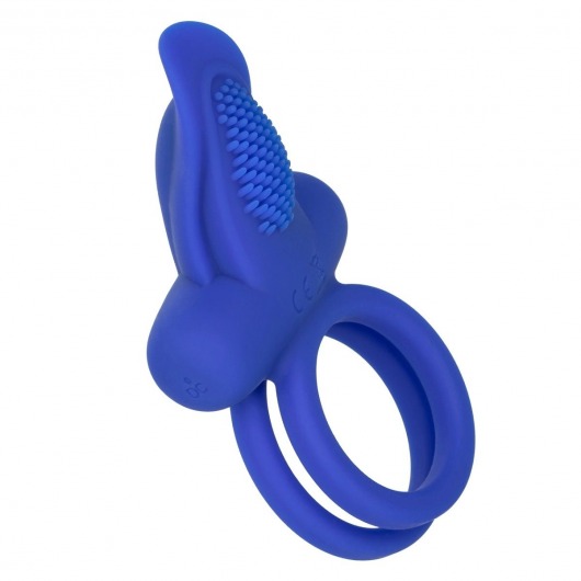 Синее перезаряжаемое эрекционное кольцо Silicone Rechargeable Dual Pleaser Enhancer - California Exotic Novelties - в Липецке купить с доставкой