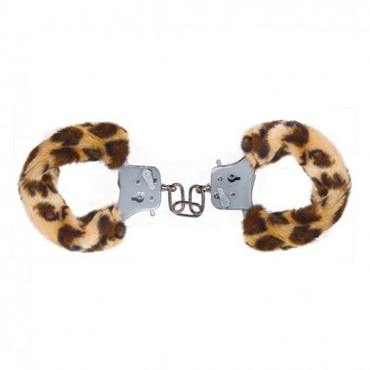 Наручники с леопардовым мехом Furry Fun Cuffs Leopard - Toy Joy - купить с доставкой в Липецке