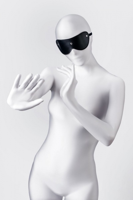 Черная кожаная маска Anonymo с мягким подкладом - ToyFa - купить с доставкой в Липецке