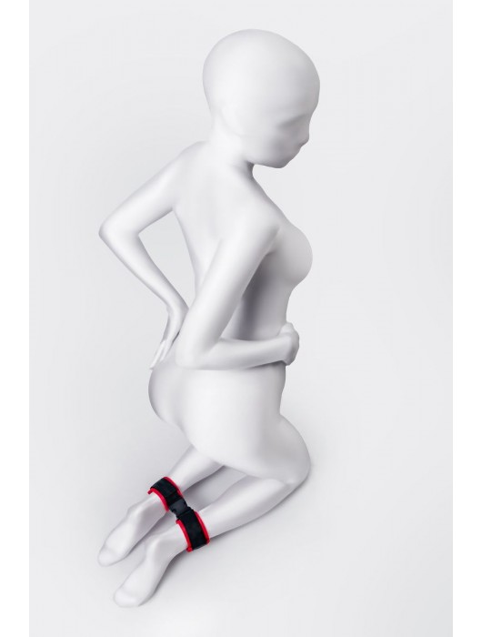 Красно-черные велюровые оковы Anonymo - ToyFa - купить с доставкой в Липецке