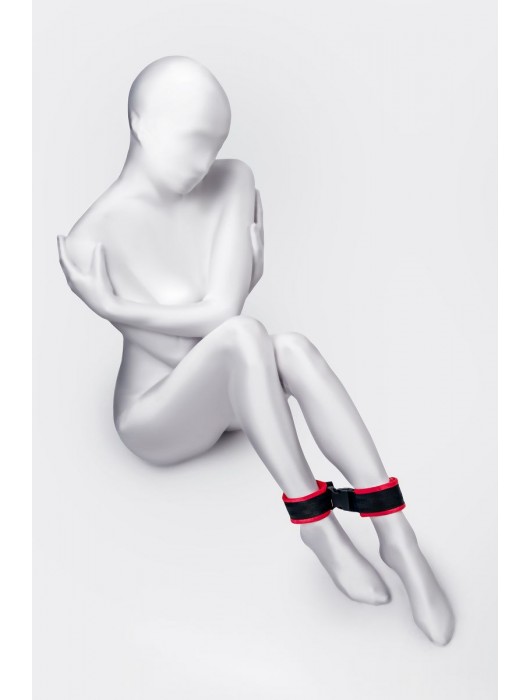 Красно-черные велюровые оковы Anonymo - ToyFa - купить с доставкой в Липецке