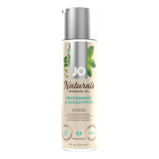 Массажное масло с ароматом перечной мяты и эвкалипта JO Naturals Peppermint   Eucalyptus - 120 мл. - System JO - купить с доставкой в Липецке