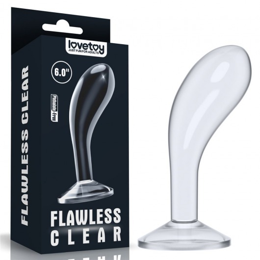 Прозрачный стимулятор простаты Flawless Clear Prostate Plug - 15 см. - Lovetoy - в Липецке купить с доставкой