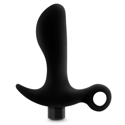 Черный анальный вибратор Silicone Vibrating Prostate Massager 01 - 10,8 см. - Blush Novelties - в Липецке купить с доставкой