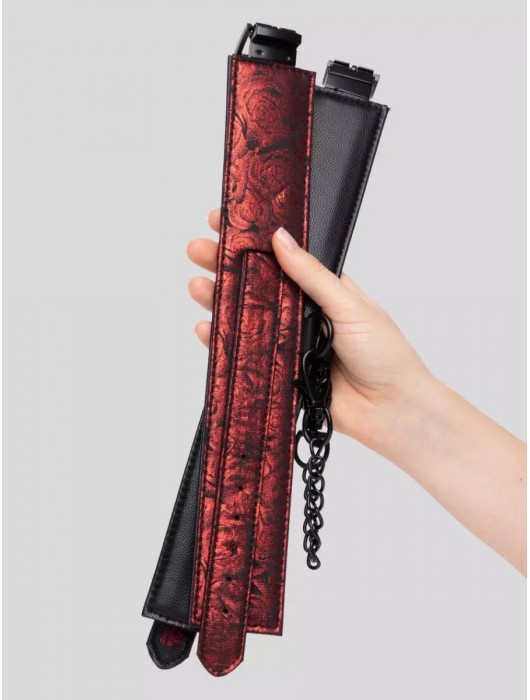 Красно-черные оковы Reversible Faux Leather Ankle Cuffs - Fifty Shades of Grey - купить с доставкой в Липецке