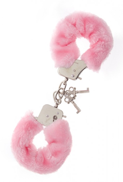 Металлические наручники с розовой меховой опушкой METAL HANDCUFF WITH PLUSH PINK - Dream Toys - купить с доставкой в Липецке