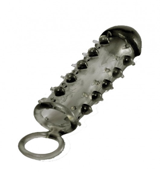 Дымчатая стимулирующая насадка с закрытой головкой SAMURAI PENIS SLEEVE BLACK - 14,5 см. - NMC - в Липецке купить с доставкой
