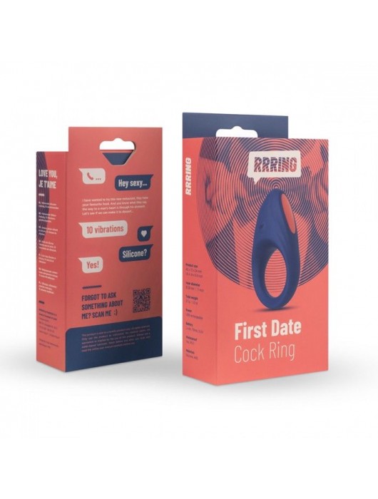 Синее эрекционное кольцо RRRING First Date Cock Ring - FeelzToys - в Липецке купить с доставкой