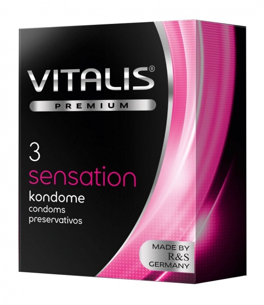 Презервативы с пупырышками и кольцами VITALIS PREMIUM sensation - 3 шт. - Vitalis - купить с доставкой в Липецке