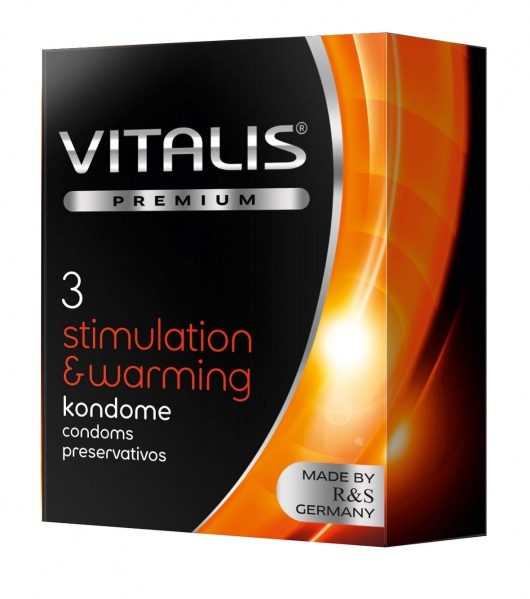 Презервативы VITALIS PREMIUM stimulation   warming с согревающим эффектом - 3 шт. - Vitalis - купить с доставкой в Липецке