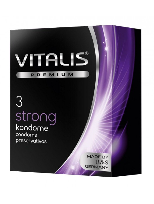 Презервативы с утолщенной стенкой VITALIS PREMIUM strong - 3 шт. - Vitalis - купить с доставкой в Липецке