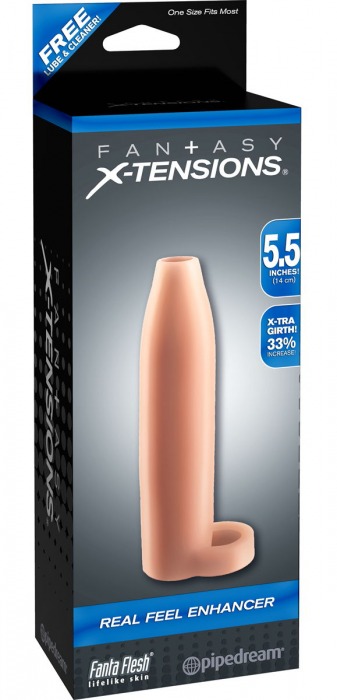 Насадка-расширитель с кольцом для подхвата мошонки Real Feel Enhancer - 14 см. - Pipedream - в Липецке купить с доставкой